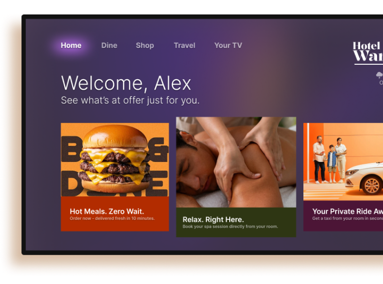 Hotel TV interface